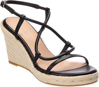 Stuart Weitzman Nilla Espadrille Leather Wedge Sandal