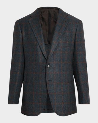 Cesare Attolini Men & apos;s Plaid Cashmere Two-Button Jacket