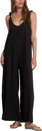 Elan V-Neck Wide Leg Jumper In Black