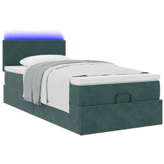 vidaXL Estructura De Cama Otomana Colch&oacute;n Terciopelo Verde Oscuro Vidaxl