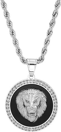HMY Jewelry 18K Gold Plated Pave Crystal Lion Pendant Necklace in Metallic at Nordstrom Rack