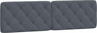 vidaXL Cabecero de cama acolchado terciopelo gris oscuro 180 cm Vidaxl