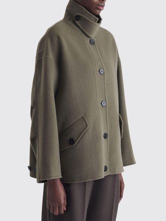 Iro Cappotto corto monopetto in lana e cashmere con collo alto e spalle cadute