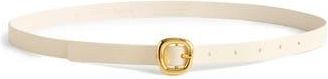 Madewell Puffy Buckle Skinny Leather Belt in Ivory at Nordstrom Rack, Size X-Large