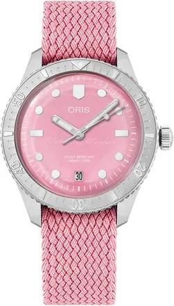 Oris Womens Divers Pink Dial Watch