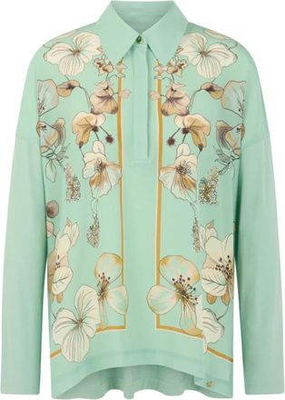 Marc Cain Matte Satin Blouse - Dames - Overhemden - Groen - XS - Satijn - Overhemden