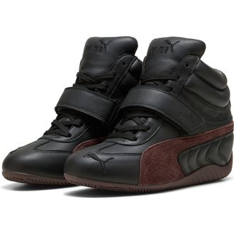 Puma Speedcat Wedge Leather Sneaker in Puma Black/Chocolate Brown at Nordstrom, Size 8.5