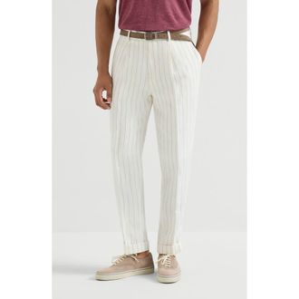 Brunello Cucinelli Twill trousers in Panama at Nordstrom, Size 56 It