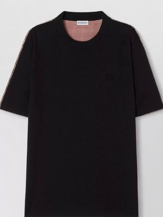 Burberry cotton two tone check short sleeve t shirt