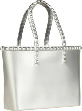 Carmen Sol Seba Mid Tote Jumbo Studs in Silver at Nordstrom, Size Medium