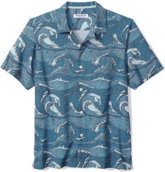 Tommy Bahama Bahama Coast Wavescape Oasis IslandZone Camp Shirt in Continental at Nordstrom, Size 3Xlt