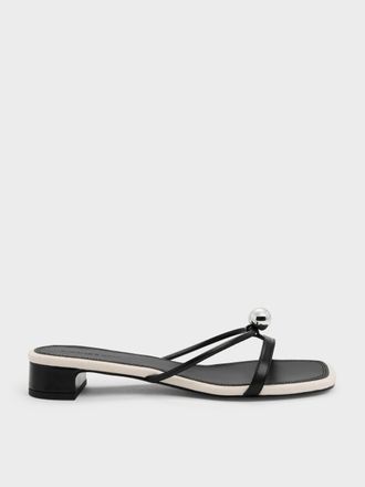 Charles & Keith Georgie Metal-Ball Heeled Mules
