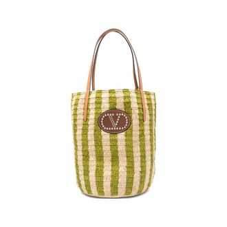 Valentino Garavani Striped Appliqu&eacute; Tote Bag