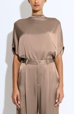 Sally Lapointe Satin Cape Tee in Oat at Nordstrom, Size Large