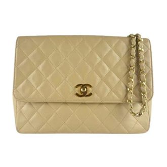 Chanel Pre-owned Cross Body Bags, female, Beige, Size: ONE SIZE Pre-owned Vintage Shoulder Bag