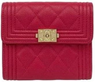 Chanel Pre-owned Wallets, female, Pink, Size: ONE SIZE Pre-owned Vintage Leather Wallet