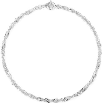 Glaze Jewelry Singapore Chain Anklet in Silver at Nordstrom Rack, Size 10