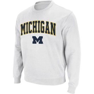 Colosseum Mens Colosseum White Michigan Wolverines Arch & Logo Crew Neck Sweatshirt at Nordstrom, Size Xx-Large