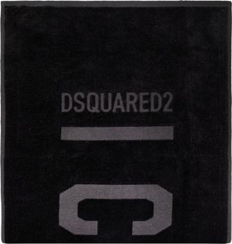Dsquared2 debossed-logo cotton beach towel - 001 BLACK
