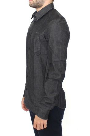 Ermanno Scervino Mens Denim Jeans Cotton Casual Gray Stretch Shirt