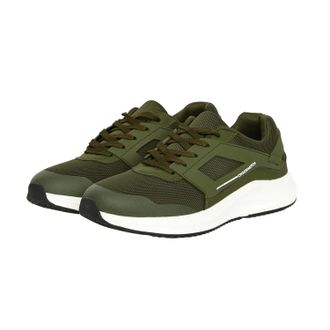 Crosshatch Heren Holywell Flyknit Sneakers (Olijf/Wit)