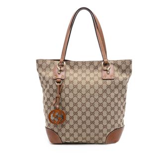 Gucci Tweedehands Medium Gg Canvas Gg Charm Tote