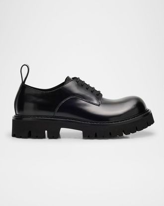 Moschino Men & apos;s Leather Chunky Lug-Sole Derby Shoes