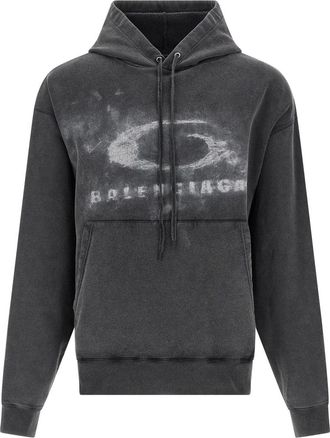 Balenciaga Black Washed Crayon Loop Hoodie