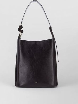 Anya Hindmarch shoulder bag suede accents metal ring strap