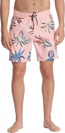 Billabong Bottle Opener Layback Boardies In Dusty Pink