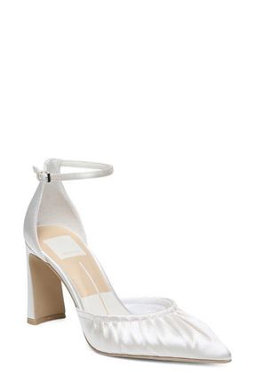 Dolce Vita Kylo Ankle Strap Pump in Ivory Satin at Nordstrom, Size 9.5