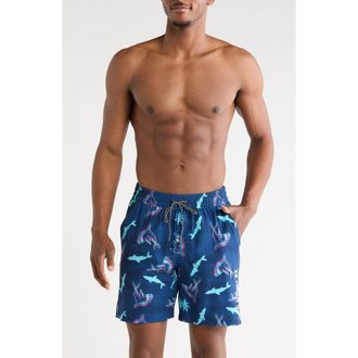 Hurley Shark Wave Volley Swim Shorts in Abyss at Nordstrom Rack, Size X-Large