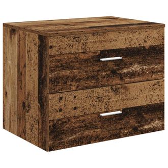 vidaXL Mueble De Ba&ntilde;o Montado En La Pared Madera Envejecida Vidaxl