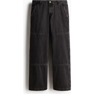 H&M Loose Fit Worker Jeans in Black at Nordstrom, Size 32 X 32