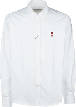 Ami Ami de Coeur Button-Down Overhemd - Heren - Casual Overhemden - Wit - XL - Katoen - Overhemden