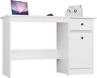 Topeshop Chester Escritorio - 1 Caj&oacute;n Con Armario - 120x75x45 Cm - Blanco