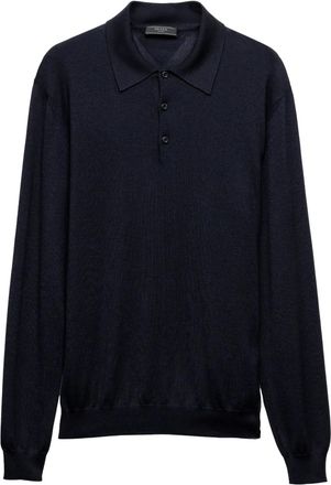 Prada Polo con logo - Blu