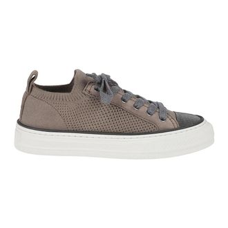 Brunello Cucinelli Brunello Cucinelli, Sneakers, female, Brown, Size: 8 1/2 US Monile Knit Sneakers