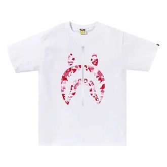 A Bathing Ape ABC Camo Shark T-Shirt White Pink 1M30110007-BLACK-PINK