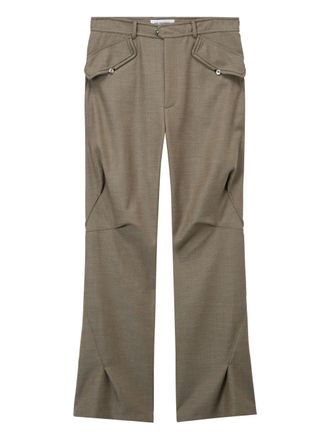 Kiko Kostadinov flared trousers - men - Virgin Wool/Cotton - 48 - Brown