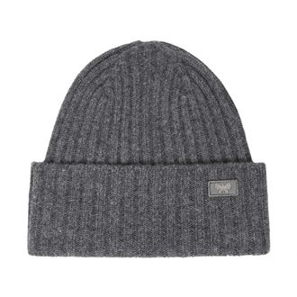Max Mara Wkaritmo Rib Knit Wool Beanie - Dames - Hoeden - Grijs - ONE Size - Wol - Accessoires