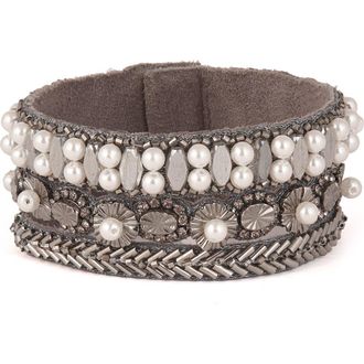 Deepa Gurnani Ascancia Cuff Bracelet in Gunmetal at Nordstrom