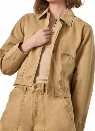 Lilla P Twill Utility Jacket In Buckwheat