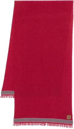 Hackett Sciarpa con dettaglio a righe - Rosso