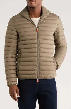 Save The Duck Daniele Water Resistant Hooded Puffer Jacket in Elephant Grey at Nordstrom Rack, Size Xx-Large