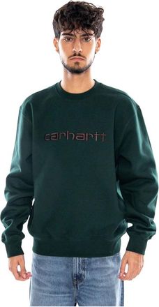 Carhartt Work in Progress Sweatshirt - Heren - Sweatshirts - Groen - L - Katoen - Hoodies & sweatvesten