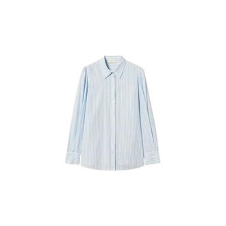 Twinset Shirts, female, Blue, Size: M Striped Poplin Shirt