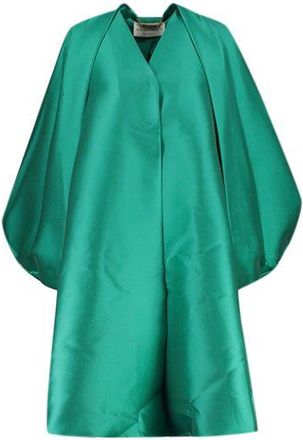 Alberta Ferretti Emerald Green Satin Coat Size M