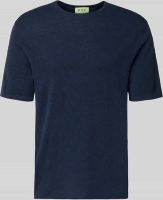 FTC Strickshirt mit Kaschmir-Anteil und Knopfleiste in Marine, Gr&ouml;&szlig;e 48