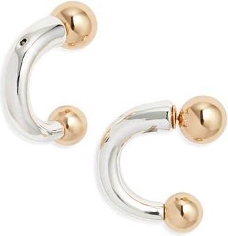 Open Edit Barbell Ear Jackets in Silver- Gold at Nordstrom Rack